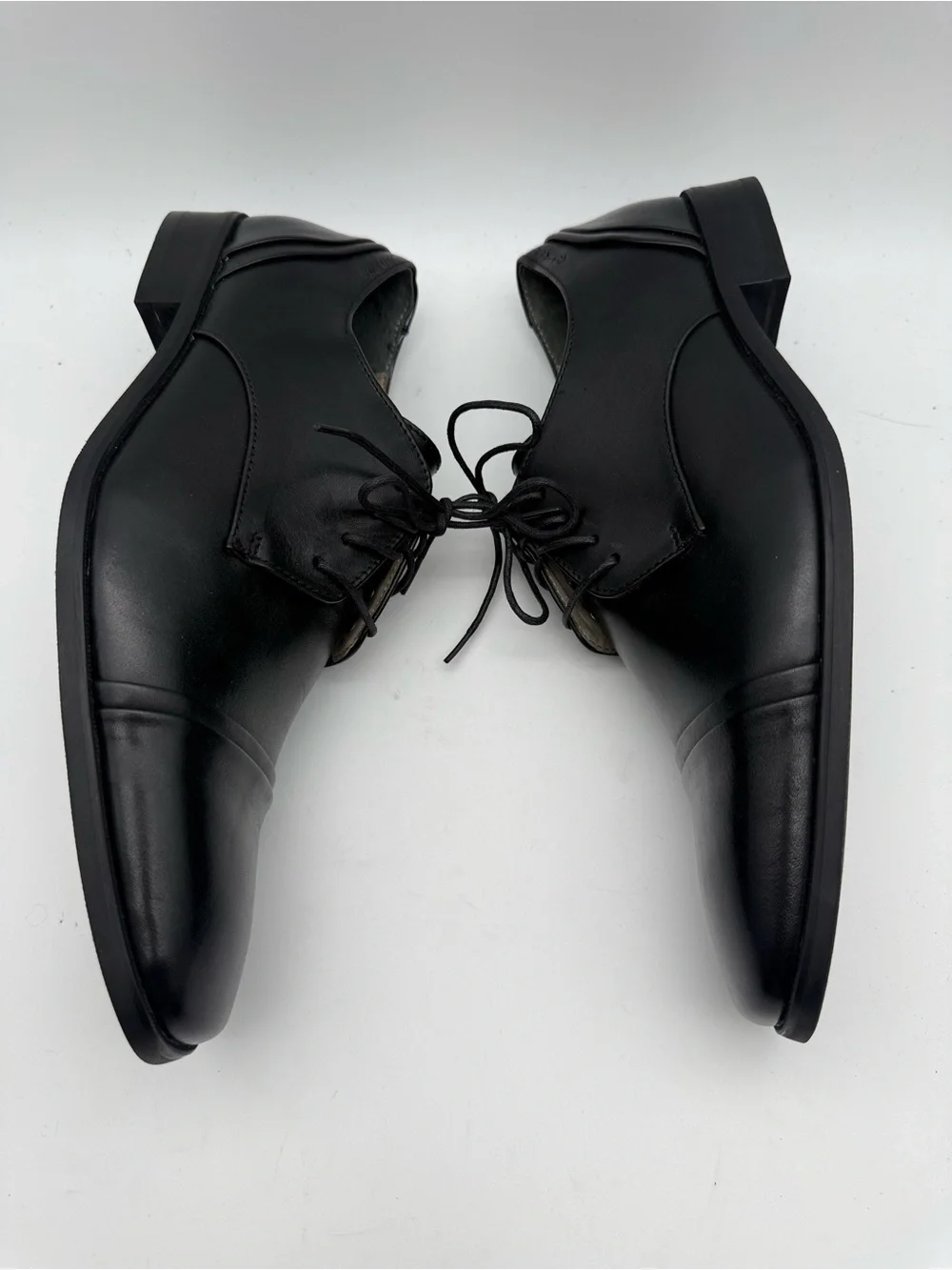 BRAND NEW Calvin Klein Griff Black Leather Cap Toe Derby Shoes Men's Size 10.5